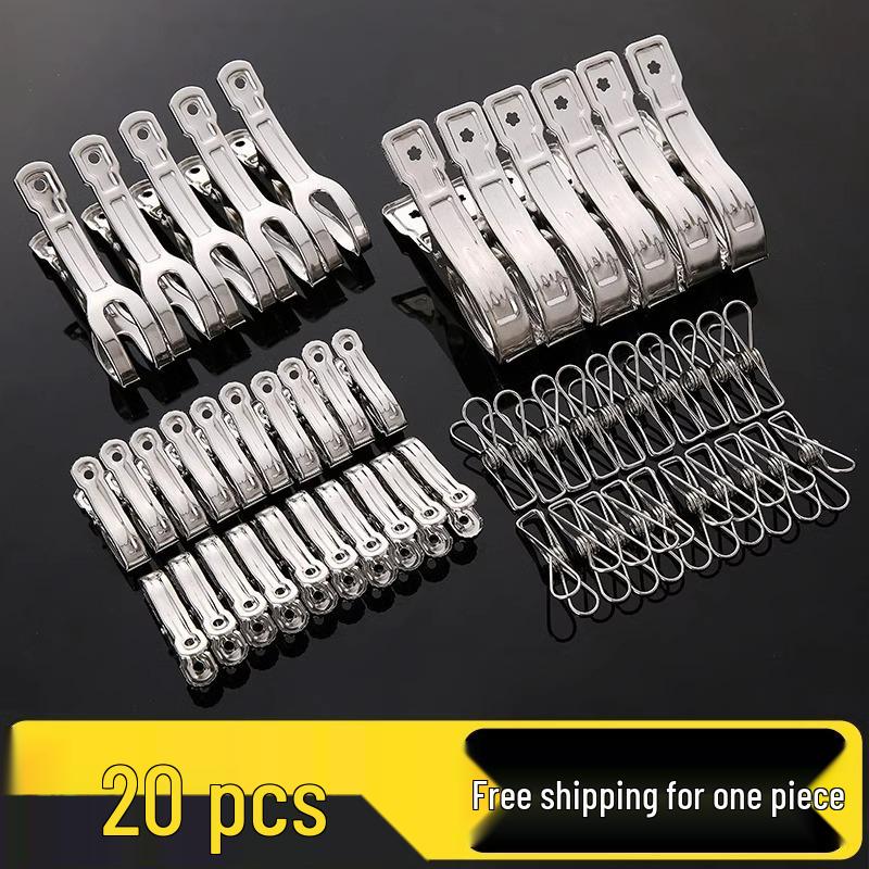 Stainless Steel Windproof Clothes Drying Clips - Large, Heavy-Duty Quilt and Sock Clips.