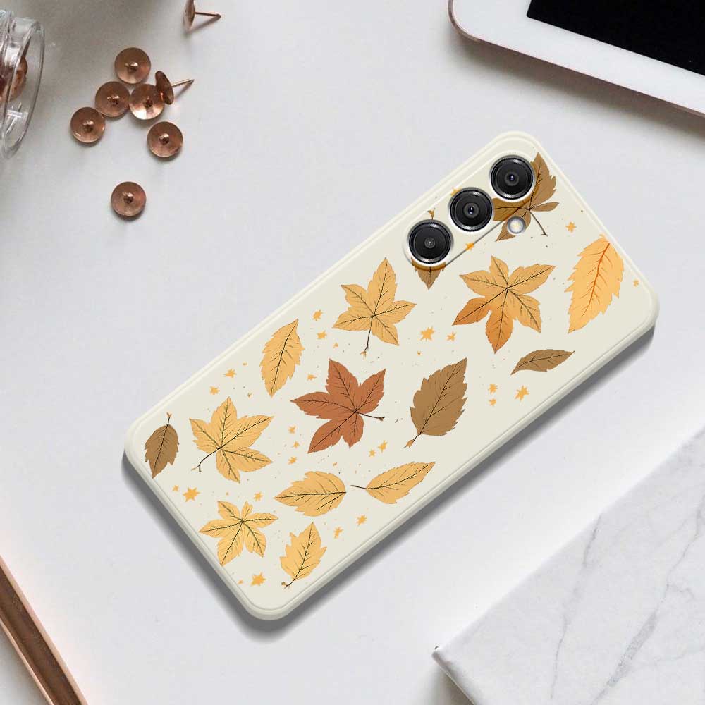For Samsung Galaxy A16 5G/4G Case Maple Leaves Pattern Printing Straight Edge TPU Phone Back Cover