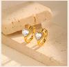 Heart Shape Cubic Zirconia Golden Hoops Earrings Women, Waterproof Stainless Steel Circle Huggies Small Ear Buckle Female Gift