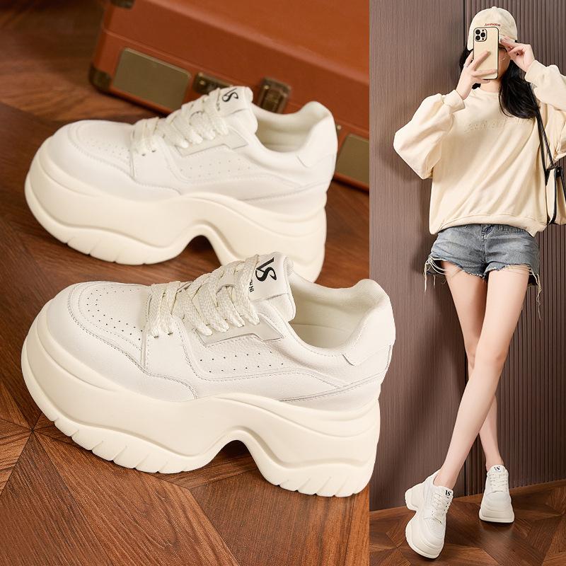 thick-soled little white shoes women's 2025 autumn new muffin shoes soft-soled sports and leisure shoes versatile inner height-increasing women's shoe