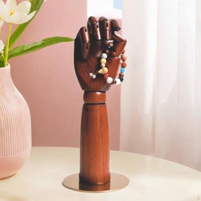 Jewelry Hand Display Holder Art Mannequin Figure with Posable Fingers Wooden Model