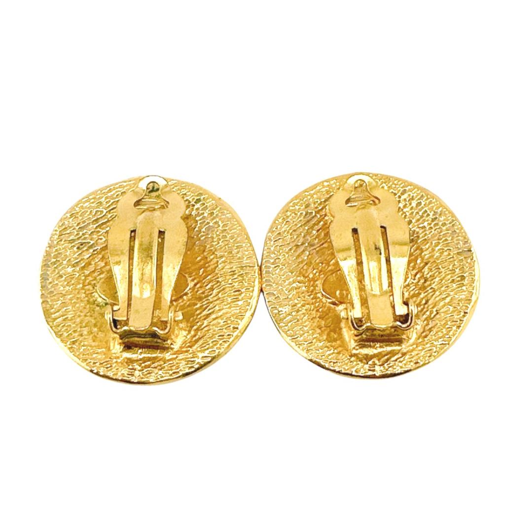 CHANEL Large circle logo Cambon Earring  gold Women Used