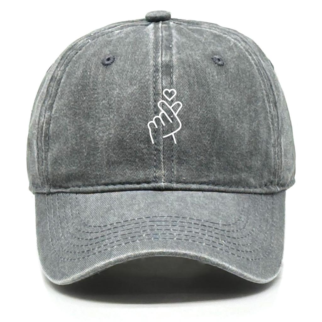 Love Gesture Print Snapback Caps Caps Non-Stretch Fabric For Man Leisure Adjustable Baseball Caps Perfect For Men And Women