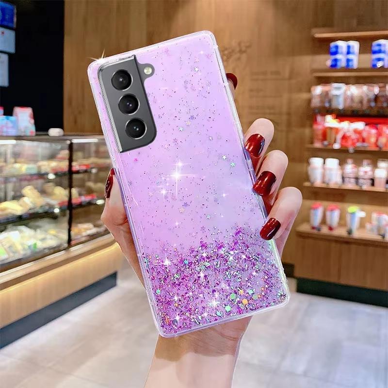 

Силиконовый чехол Starry Sky Glitter для Samsung S24 S23 S22 S21 Ultra Plus FE A13 A53 A14 A54 A15 A55 iPhone 16 15 14 13 12 11 Pro Max Plus XS MAX XR 8 7 Samsung Galaxy A34 5G фиолетовый