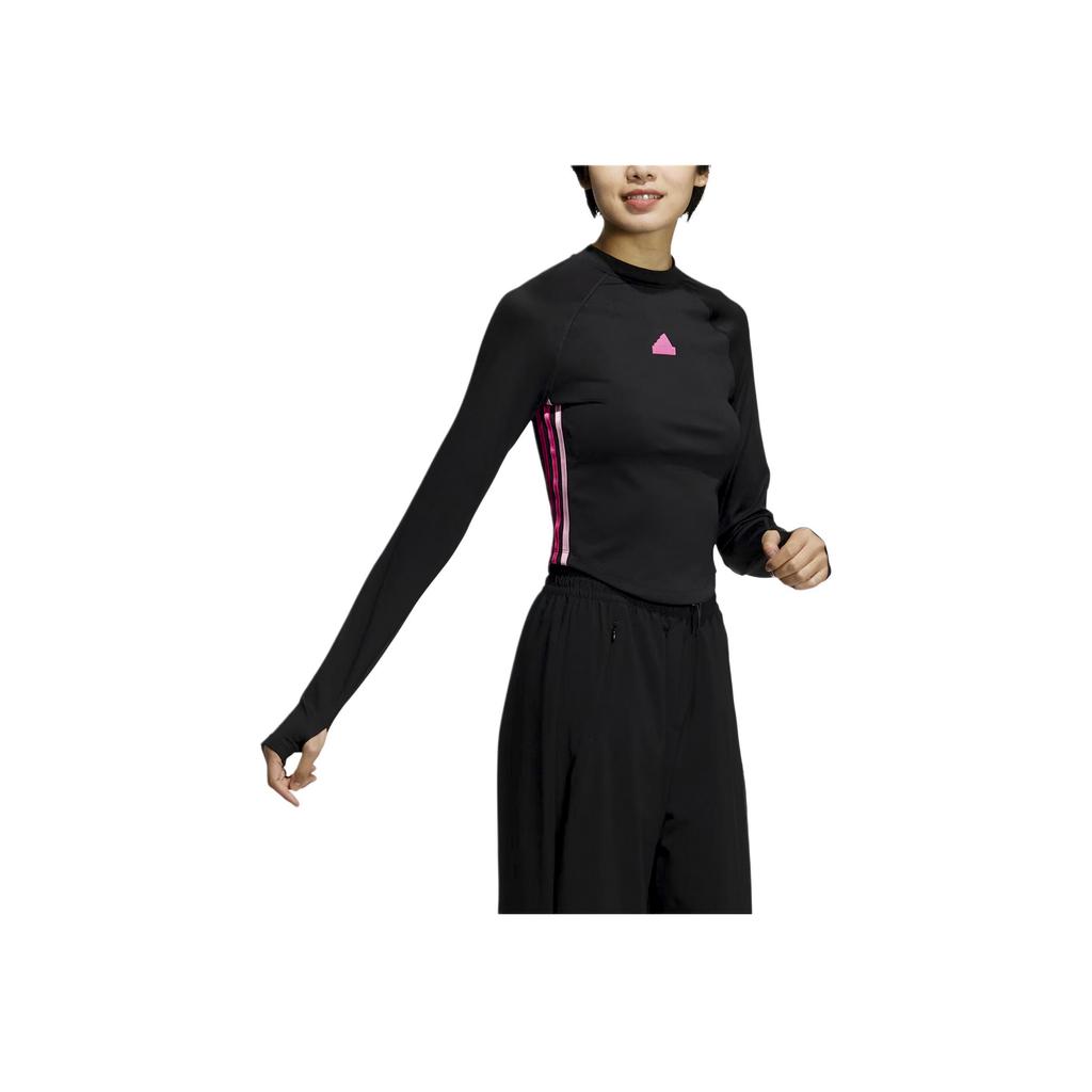 Adidas Dance Logo Quick-Dry Long Sleeve Raglan T-Shirt Women Tops Black JJ3601