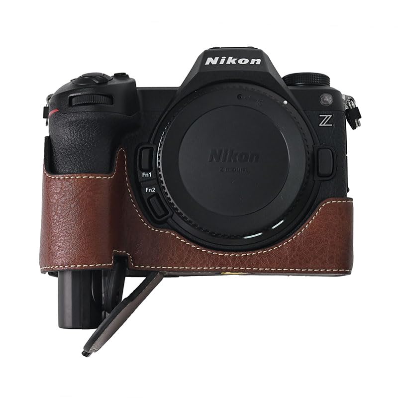 

SIUTATDSH PU Leather Camera Case for Nikon Z6iii, Shockproof, Portable, Tripod Mountable, and Battery Replacement Included (Coffee Color)