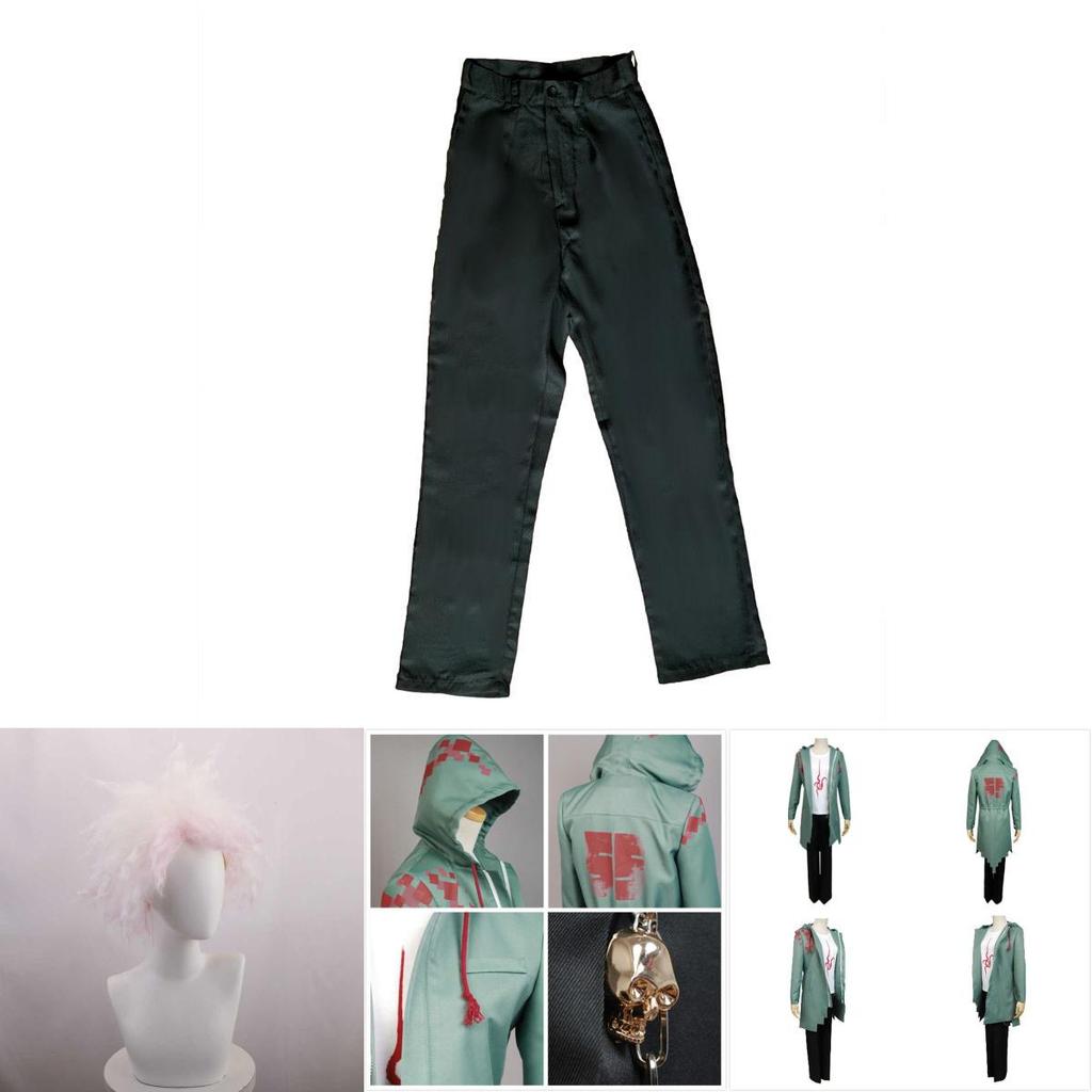 Unico Costume Cosplay di Komaeda Nagito con Cappotto e Pantaloni Resistenti e Parrucca alla Moda