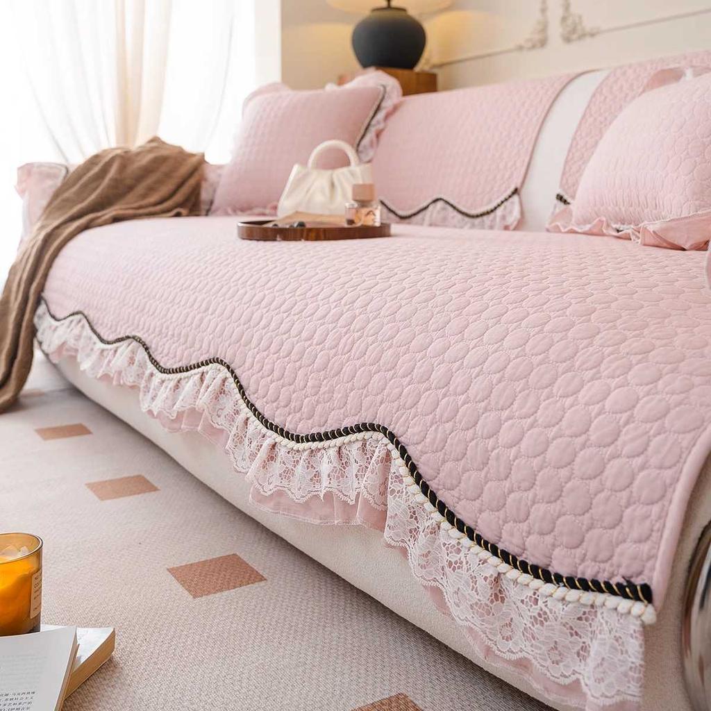 Nordic ins wind sofa cushion living room sofa refurbished cotton girl heart sofa cover cloth towel simple modern seat cushion