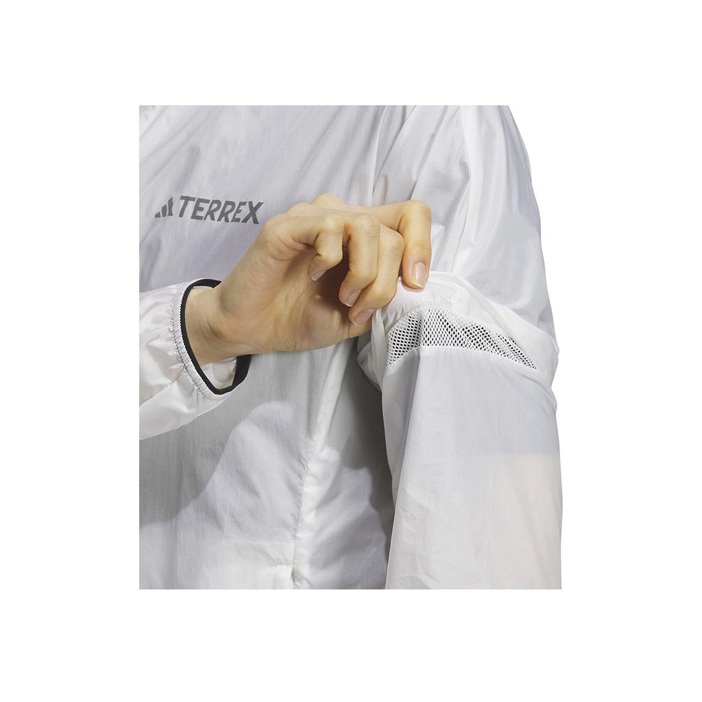 Adidas Alphabet Print Zip-Up Long Sleeve Windbreaker Jacket Women Outerwear White HY4699