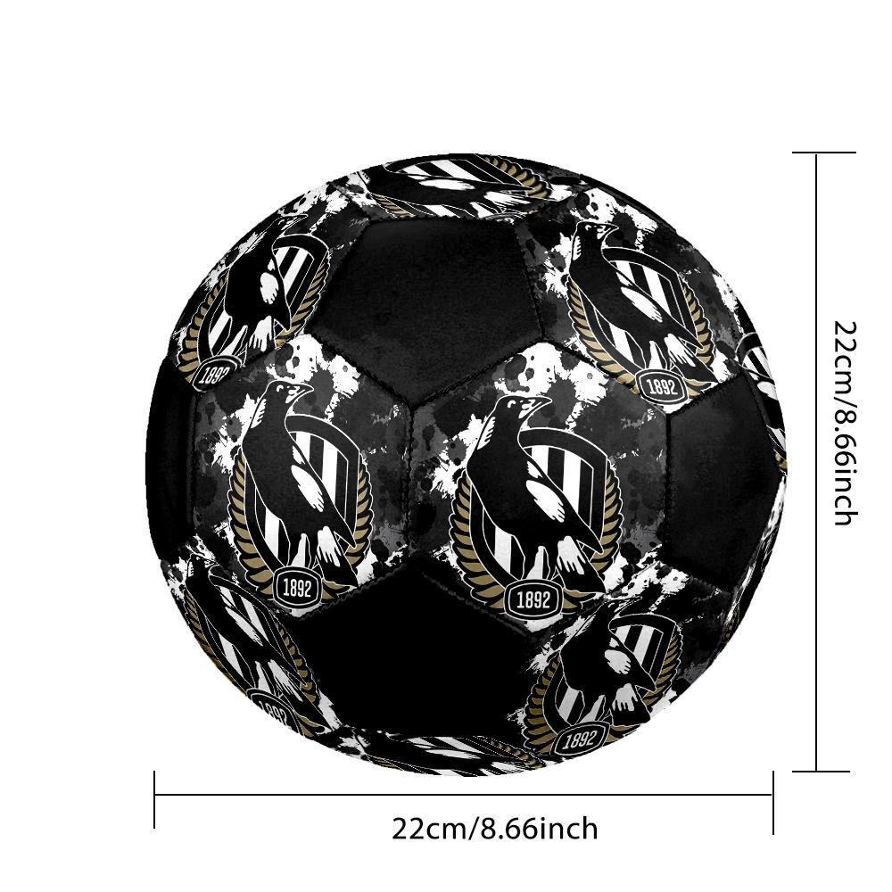 SIZE 5 Collingwood Magpies Soccer Ball Colorful All Ages Machine Stitched PVC Competition Ready Durable High-Bounce