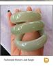 Gold Silk Jade Bangle in Light Lavender with Red Accents from Xinjiang Tianshan Jade.