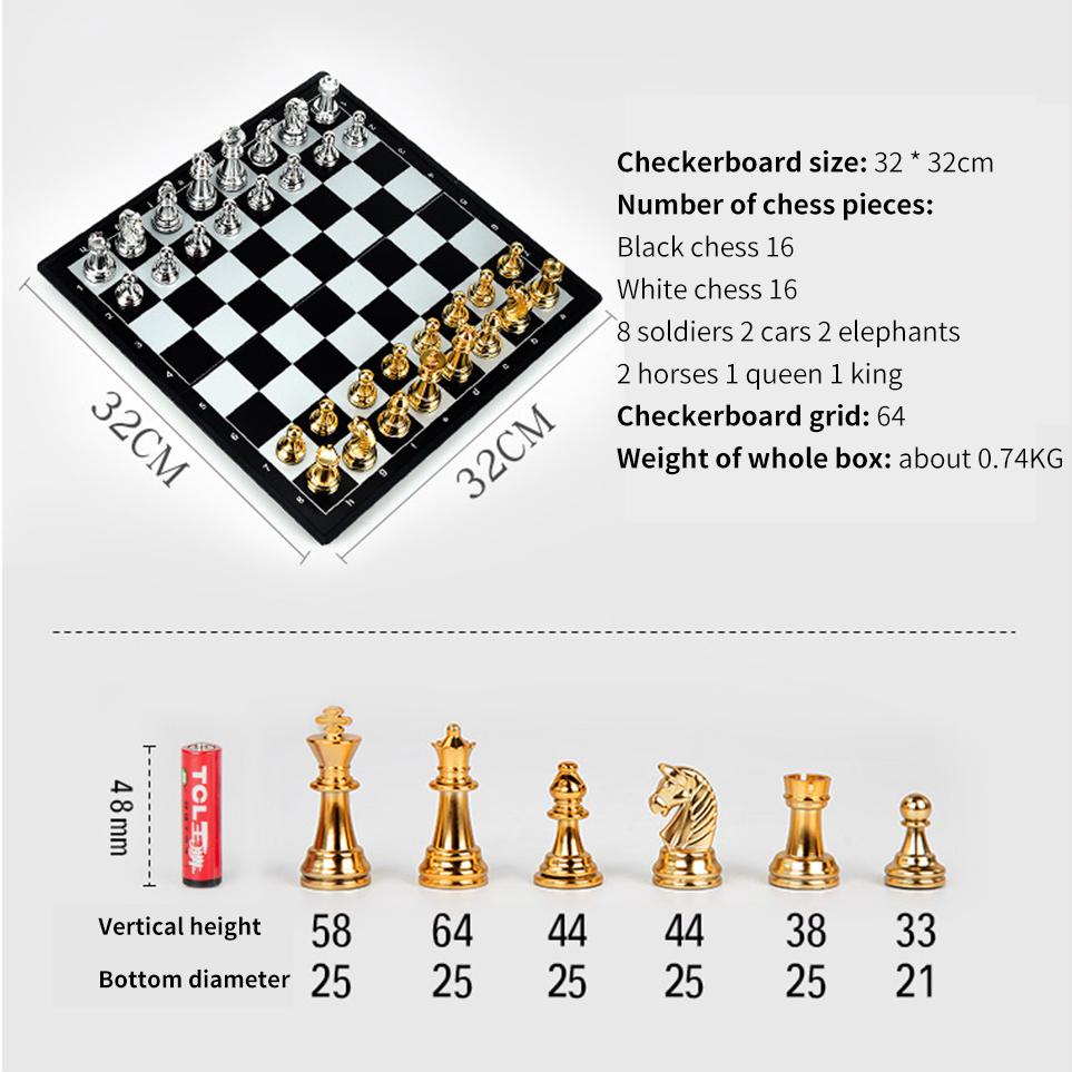 Portable Special Magnetic Chess Backgammon Checkers Set Big Board Draughts Entertainment Christmas Travel Games Aldult Kids Gift