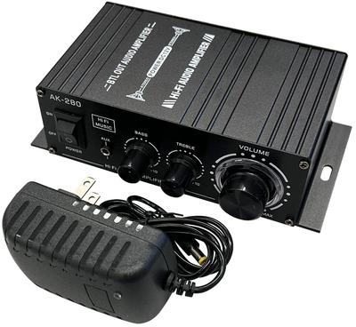 Small 2ch Audio Amplifier Output 40W 40W Aluminum Body Simple Functions Compact Size Stereo Amplifier Adapter Included Mini Power Amplifier Various