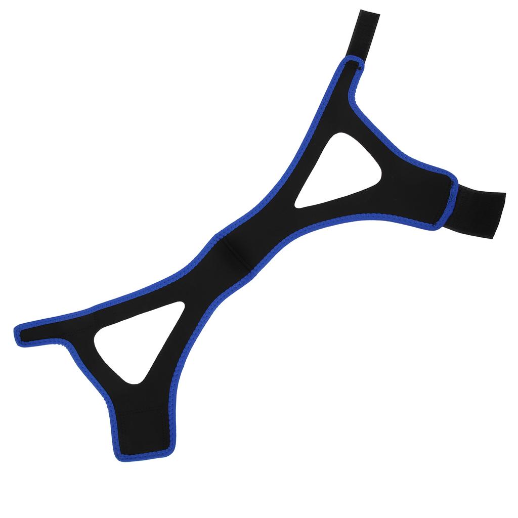 AntiSnoring Chin Strap Adjustable Breathable Stop Snoring Strap Jaw Support Belt(Black with Blue Edge )