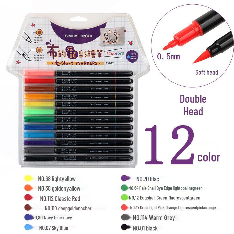 Lion Fabric Paint Pen TM-6: Multicolor Art Paint Set for DIY Canvas Shoes & Kids' Projects