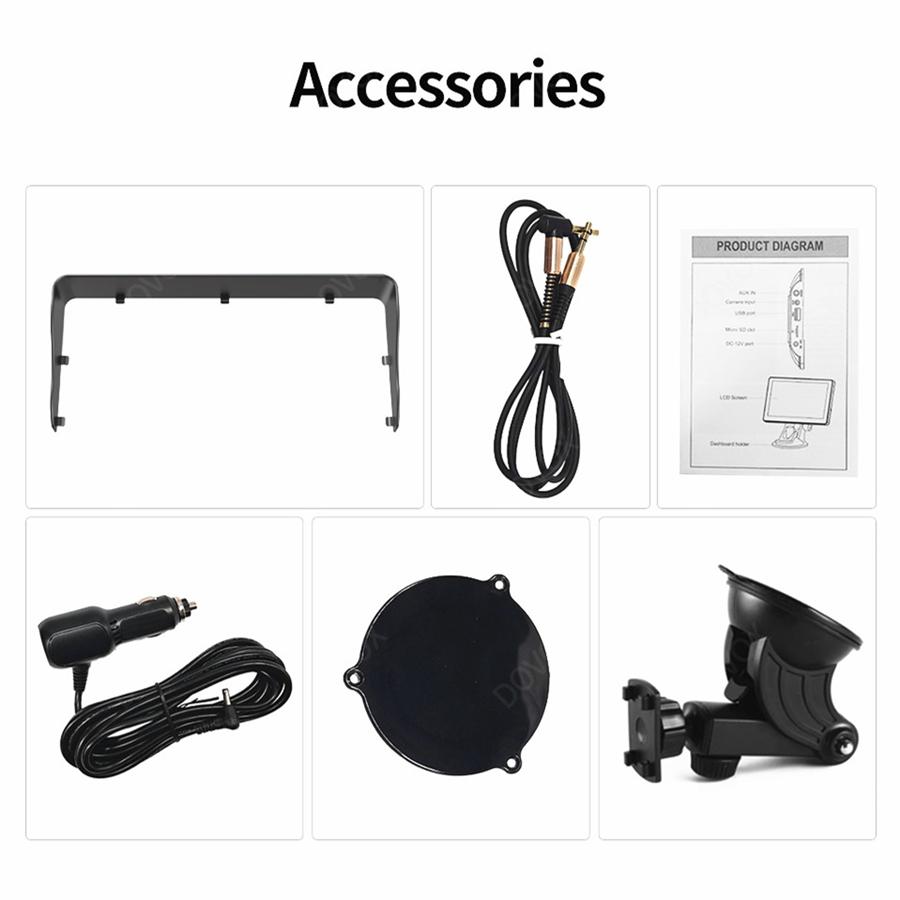 Universal 7" Screen + Camera For Wireless Carplay Android Auto Car Stereo Player
