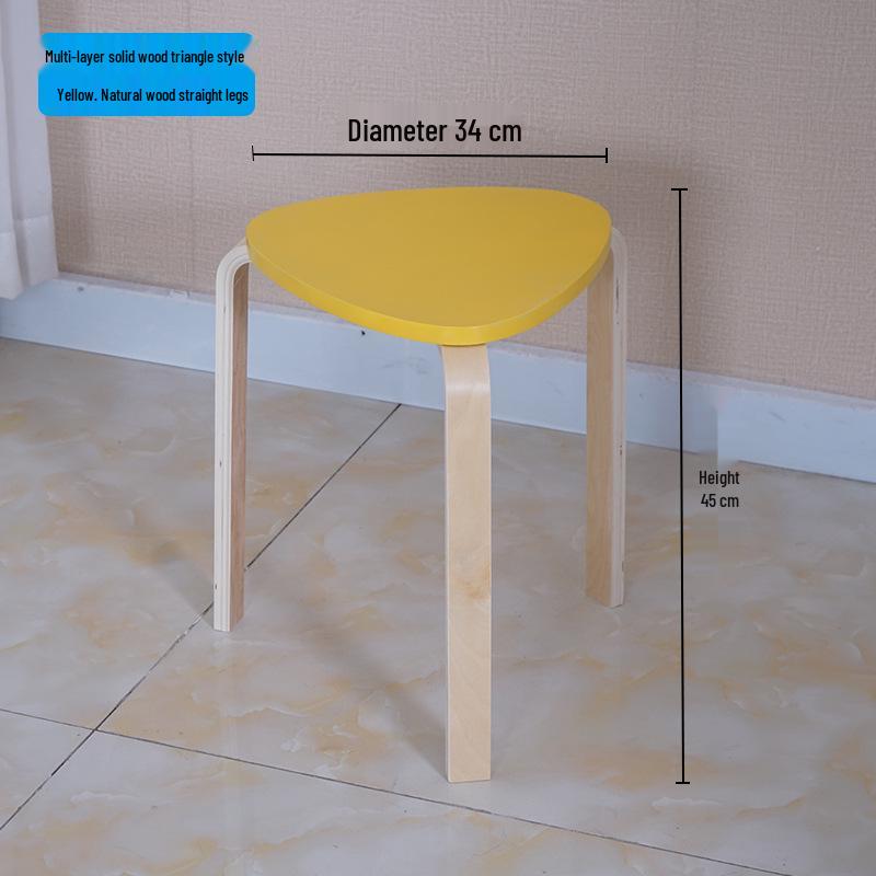 Solid Wood Stool - High & Low Styles: Commercial, Dining, Low, Simple, Adult Bentwood