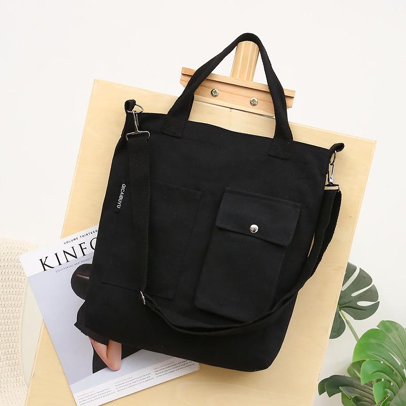 

Холщовая сумка большой вместимости, наплечная сумка, женская простая литературная холщовая женская сумка, сумка-мессенджер, сумка для покупок чёрный