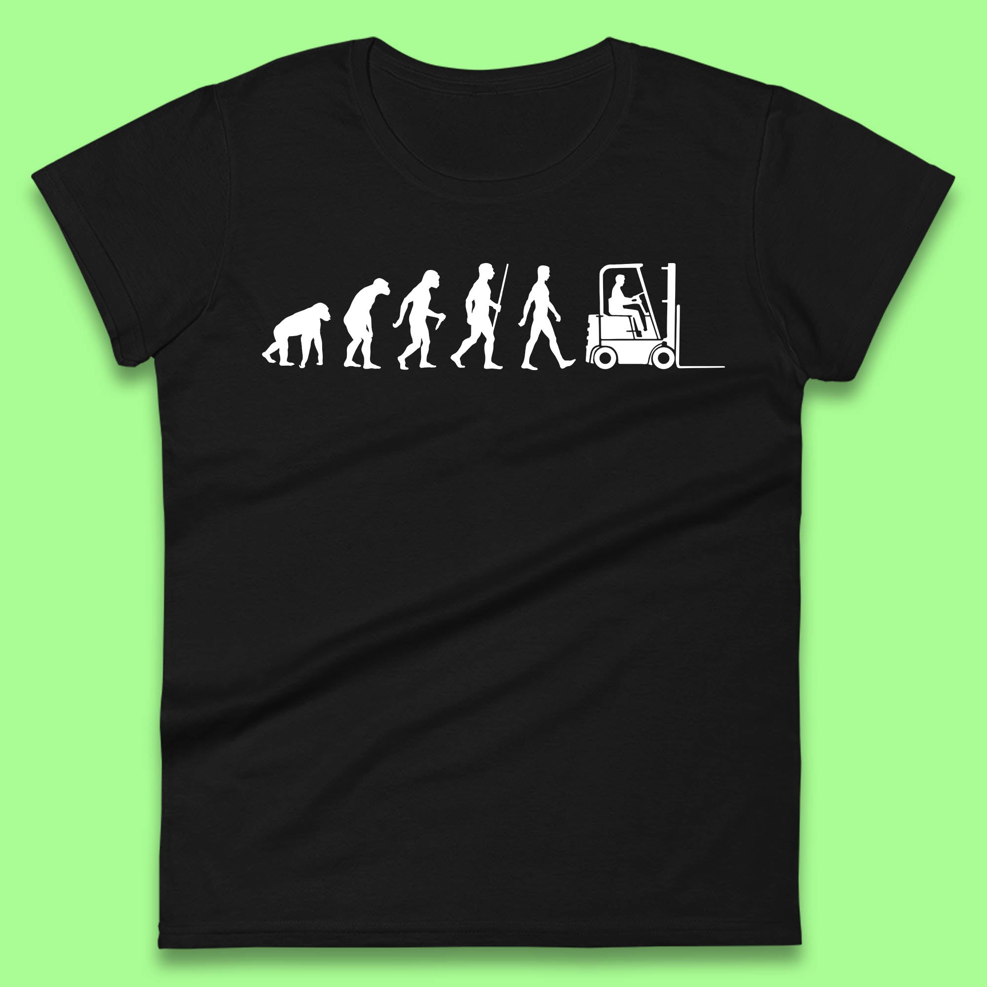 

Funny Forklift Operator Evolution Vintage Evolution of Forklift Driver Womens Tee T Shirt Mens Tops Unisex Top L