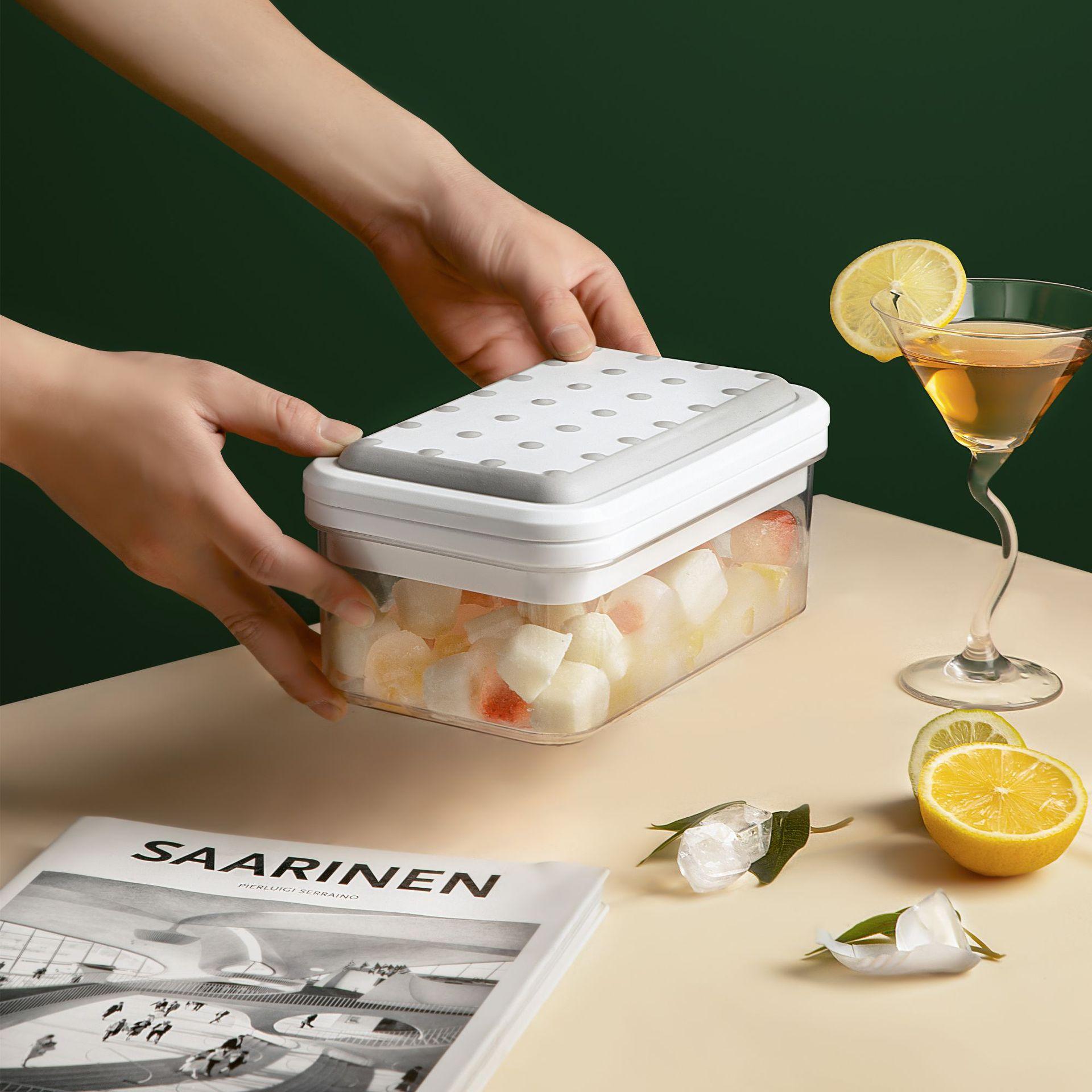 

Двухслойная форма для кубиков льда Пресс-тип Лоток для льда Изготовление льда Артефактный ящик для льда