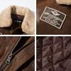 FLAVOR Jachetă Bomber Pilot din Piele Naturală cu Blană Detașabilă Perfectă pentru Toamnă și Iarnă Jachetă Bărbați, Stil, Guler, (2XL, Maro)