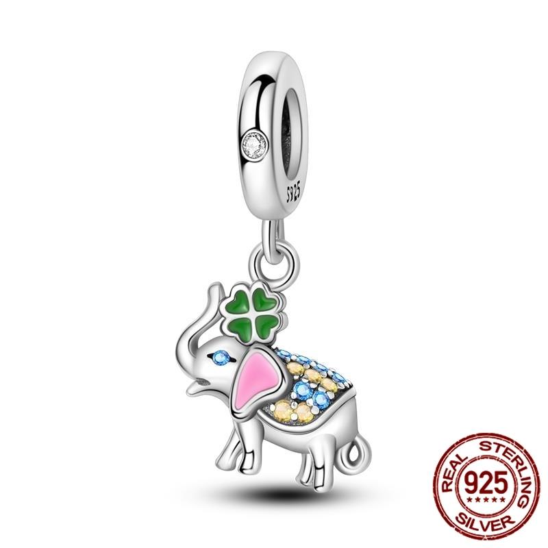 Copper Elephant Gathering Panda Pendant Charms Beads Fitoriginal Bracelet Diy Birthday Jewelry Gifts For Women