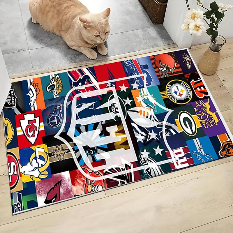 Nfl Team Logos Collage Carpet Rug Soft Washable Anti Slip Home Living Room Sofa Mats Personalized Christmas Rug