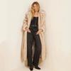 Women Long Faux Fur Coat Lapel Collar Loose Oversized Warm Plush Maxi Jacket Elegant Autumn Luxury Fur Outerwear