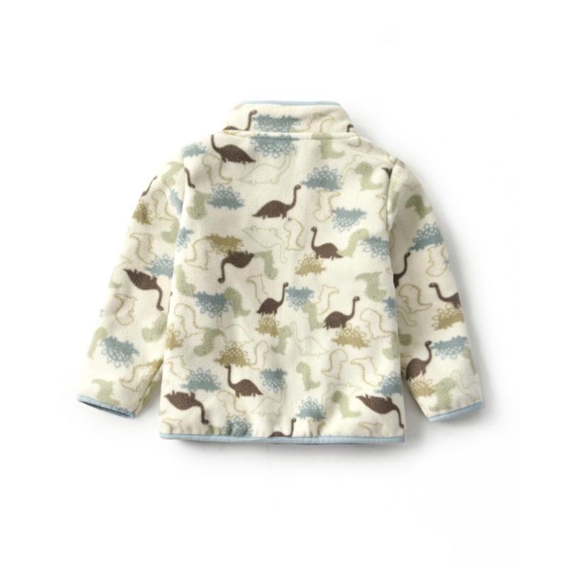 New Boys Cute Cartoon Animal Printed Casual Warm Thickened Stand Collar Zipper Jacket