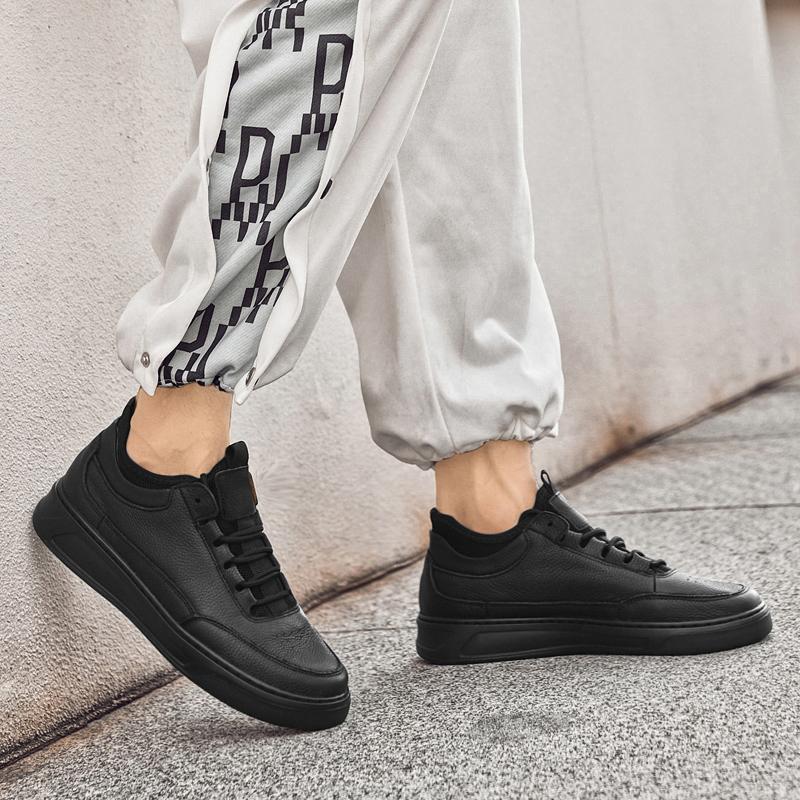 Fashion Brand New Arrival Casual Shoes for Men Genuine Leather Men's Vulcanized Shoes Breath Wear-resistant Male Non-slip Hiking Shoes