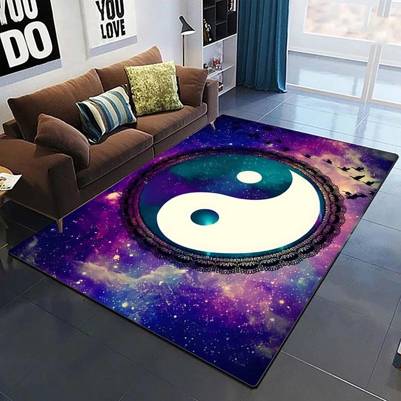 Modern Chinese Koi Tai Chi Eight Trigrams Yin Yang Pattern Chinese Cultural Elements Theme Living Room Carpet Bedroom Rug