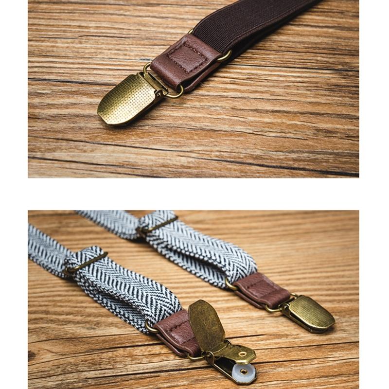 Antislip Suspenders for Men with Secure Strong 3 Clip Attachment Formal Pants Elastic Brace for Business Meeting