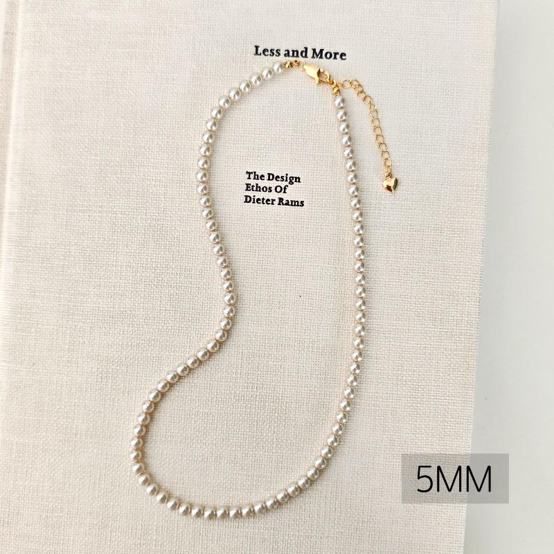French round Shijia pearl necklace New Internet celebrity necklace Sweater chain Literary retro fashion necklace