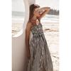 VEZFAA Women's Fashion Summer Spring Stripe Print Sleeveless Suspenders High Waist Casual Dresses