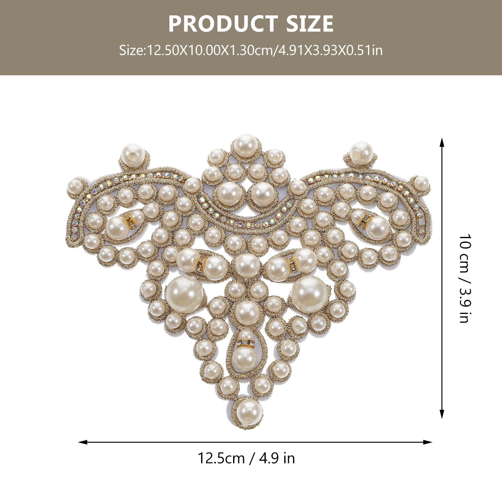 

Skin Friendly Rhinestone Pearl DIY Clothing Patch Iron on Or Sew on for Skirts Coats Jackets Hats Shoes Bags Socks бежевый