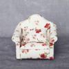 1:12 Dollhouse Miniature Floral Single Sofa for Living Rooms or Bedrooms