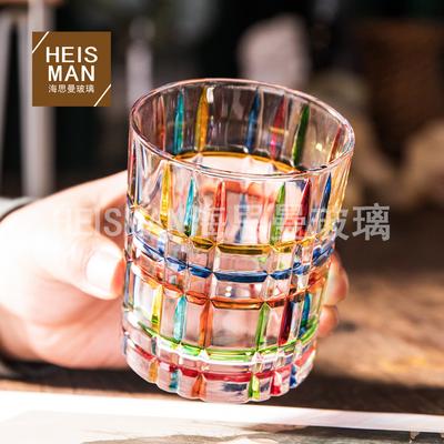 Contrast Whisky Glass, Hand-painted Colored Glass, Creative Glass for Bar, Foreign Wine