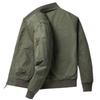 Men's Spring Military Green Cotton Jacket - Trendy Loose Fit with Baseball Collar, Casual Coat.