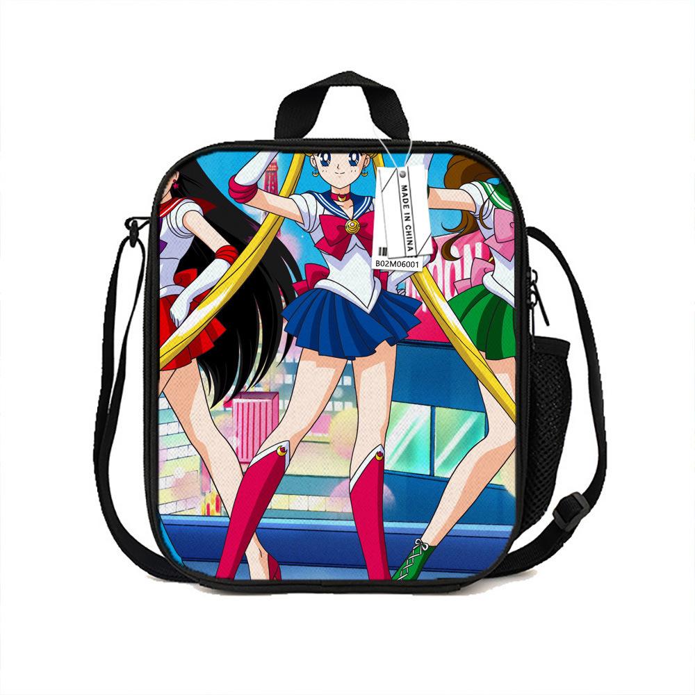 Children's Handheld Lunch Box Bag Insulation Bag Sailor Moon Cartoon Bento Bag Insulation Bag Meal Bag with Rice Bag Student