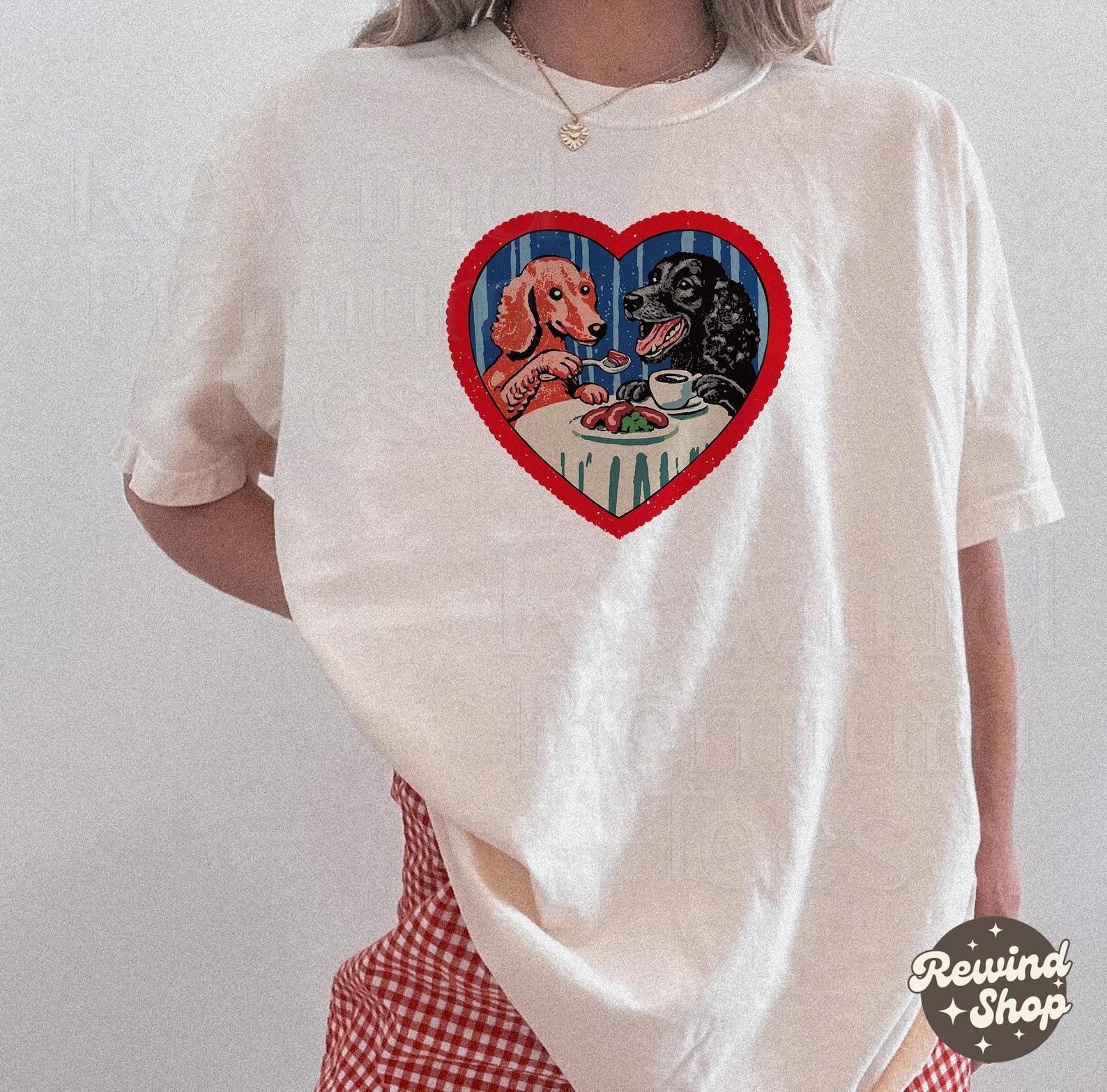 Retro Wiener Dog Heart Comfort Colors T- Shirt - Dachshund Puppy Graphic Tee - Dog Mom Gift - Vintage Heart Dog T-Shirt 2XL