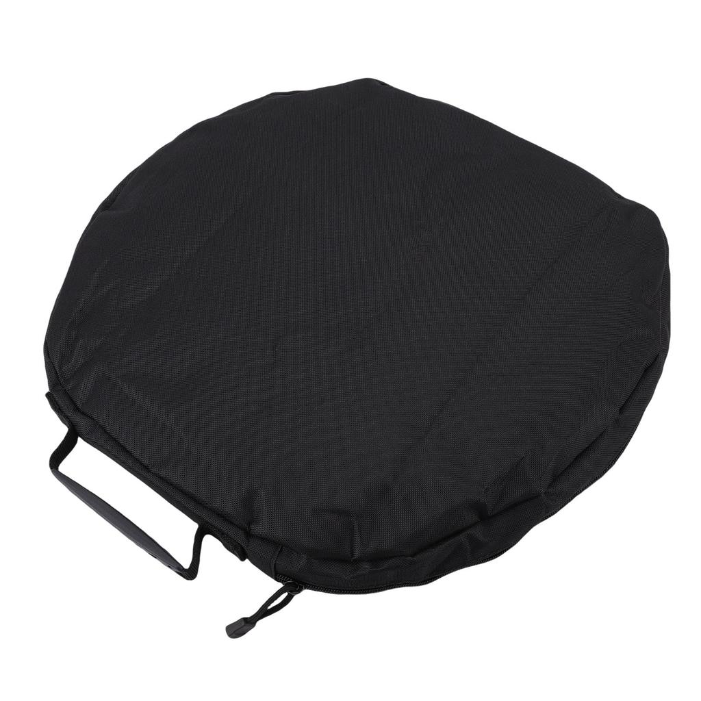 Grill Pan Storage Bag Oxford Cloth Portable Round BBQ Griddle Storage Pouch Camping Skillet Bag with Handle for Outdoor Cooking Picnic