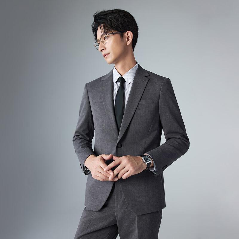 Lilang Men's Merino Wool Notch Lapel One-Button Suit Set