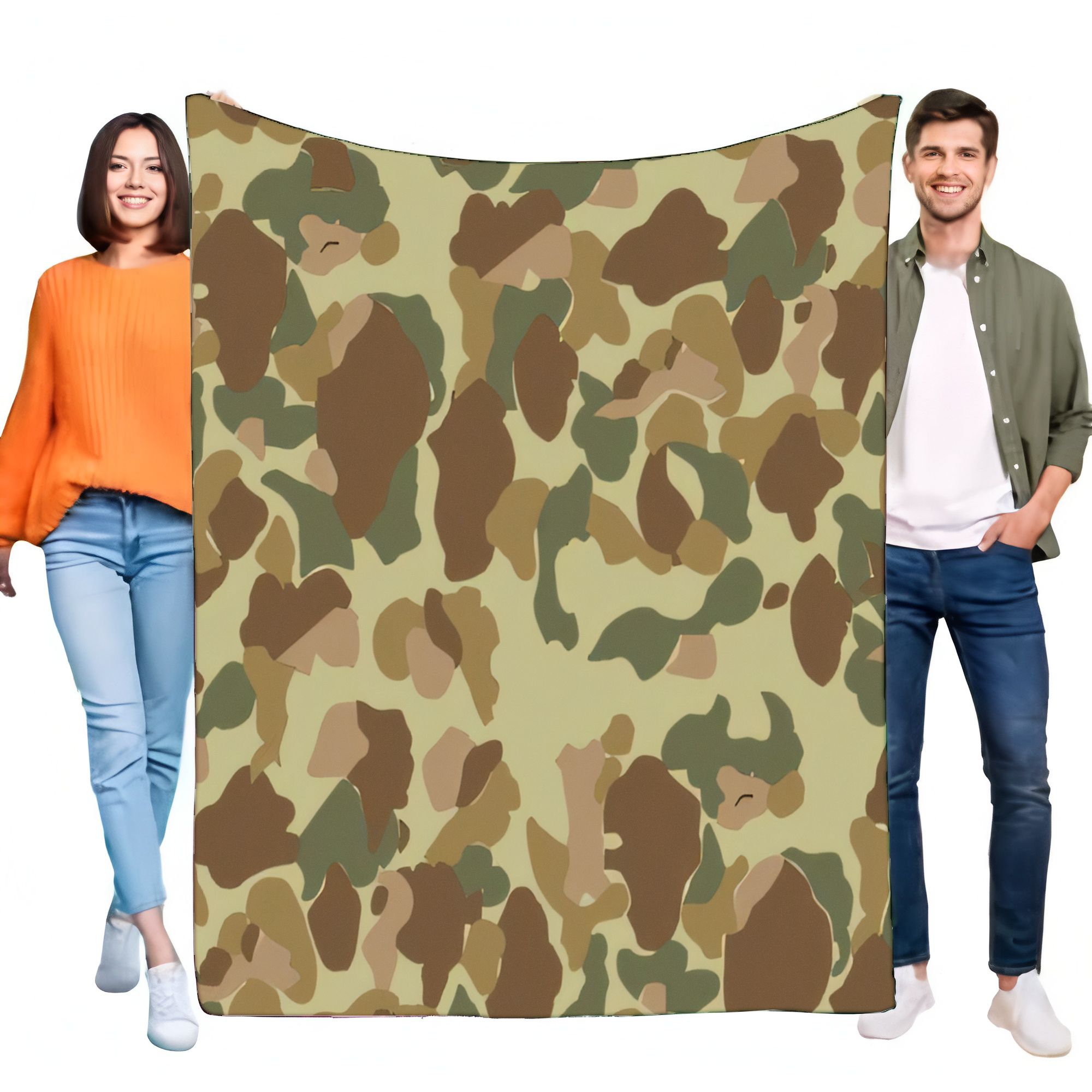 Duck Hunter Camo Blanket Soft Cozy Warm Plush Throw for Bed Couch Sofa Outdoor Camping Travel Military Style Lightweight Gift 30x40in