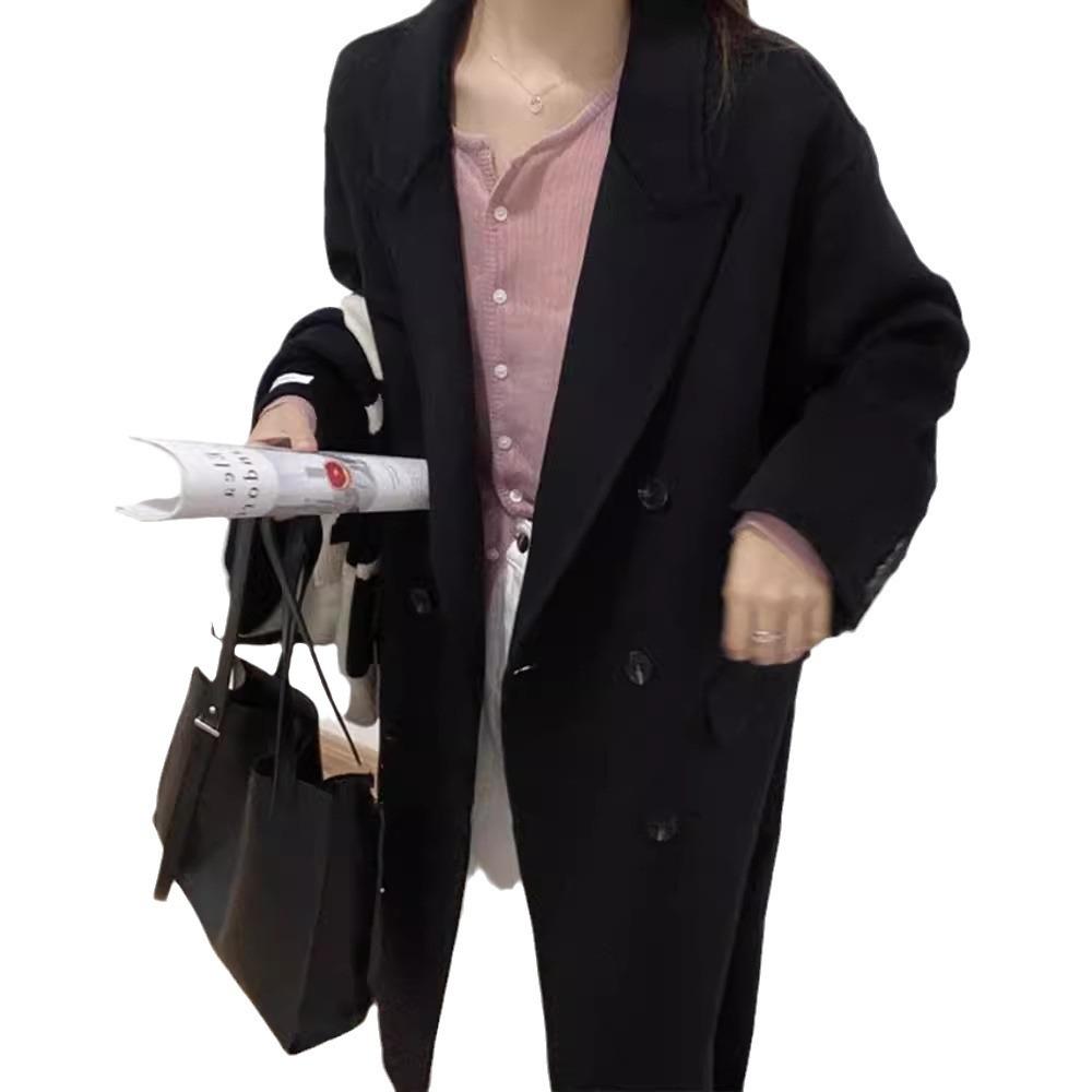 Woolen coat women's woolen coat autumn and winter feeling medium and long small new