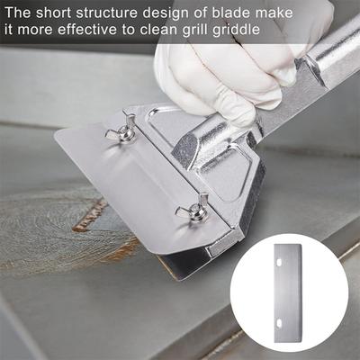 1 Set Grill Tools Grill Scraper Edge Sharper Blade Replacement Stainless Steel Outdoor Barbecue Cleaning Tools Heavy Duty BBQ Accessories