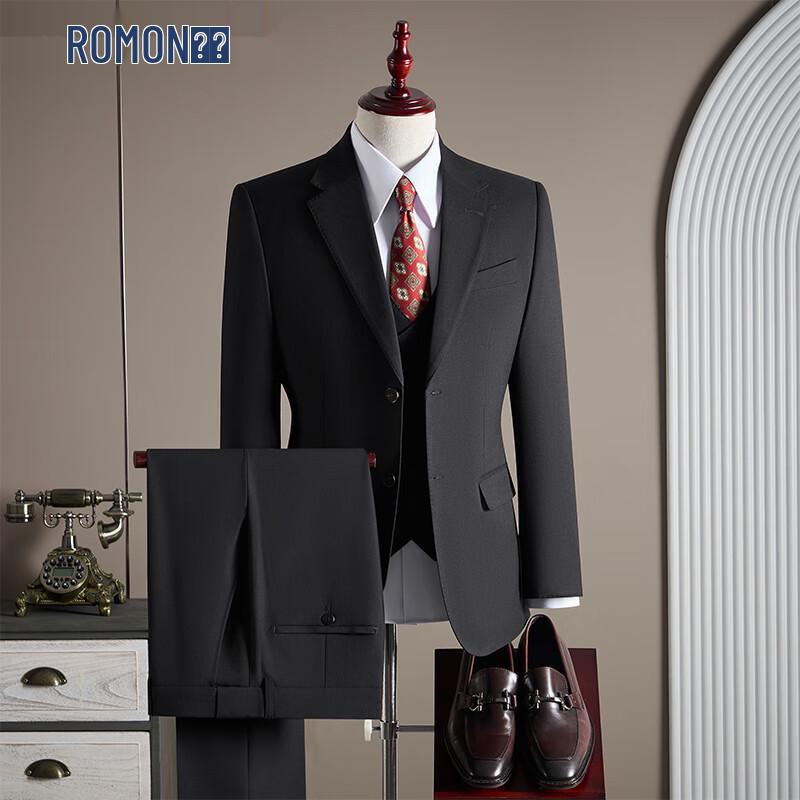 ROMON Men s Tencel Wool Blend 3-Piece Suit Set 5XL