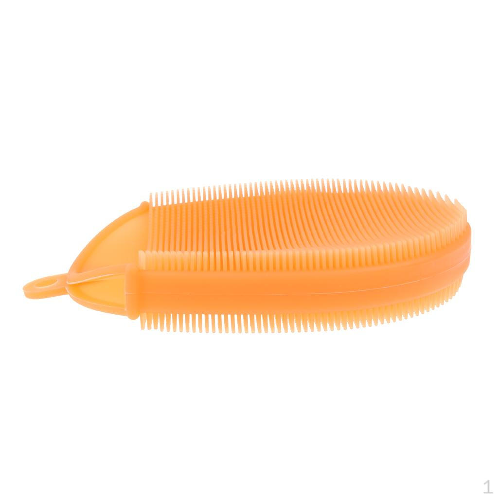 Silicone Bath & Shower Loofah Brush for Skin Exfoliation Massaging Sodt Bristles