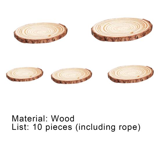10 szt./zestaw Plasterki drewna Lekkie Twarde Okrągłe Niewykończone Kawałki Kory Sosnowej do Domu
