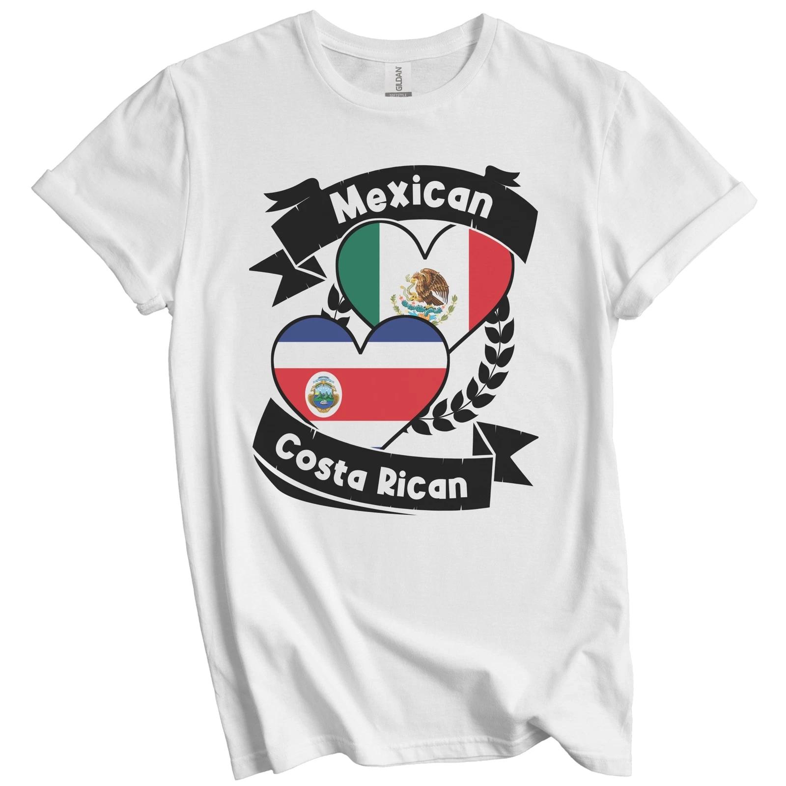 Mexican Costa Rican Heart Flags Mexico Costa Rica T-Shirt S