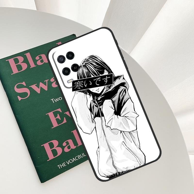 Sad Japanese Anime Case For Oppo A58 A78 A98 A15 A16 A17 A52 A72 A76 A96 A54 A74 A94 A57 A77 A54S A57S Cover